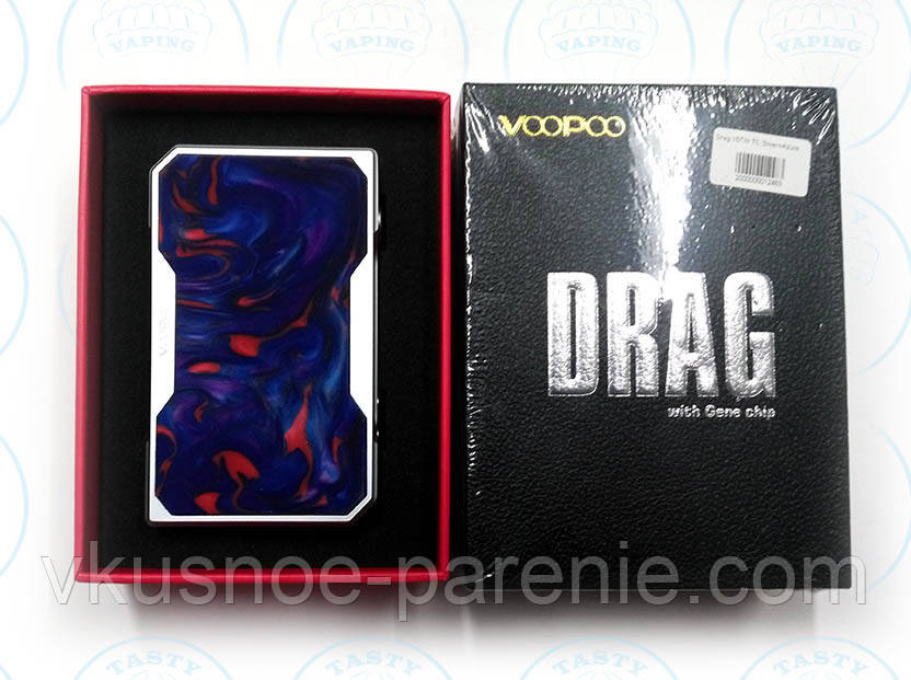 Бокс мод VOOPOO DRAG 157W Сталь/Фіолетовий (оригінал)