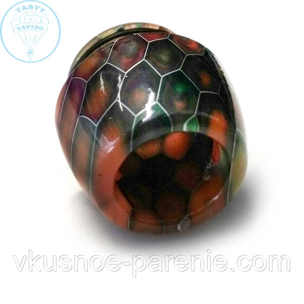 Дриптип (мундштук) 810 епоксидна смола resin стільники Оранжево - зелений
