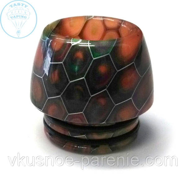 Дриптип (мундштук) 810 епоксидна смола resin стільники Оранжево - зелений