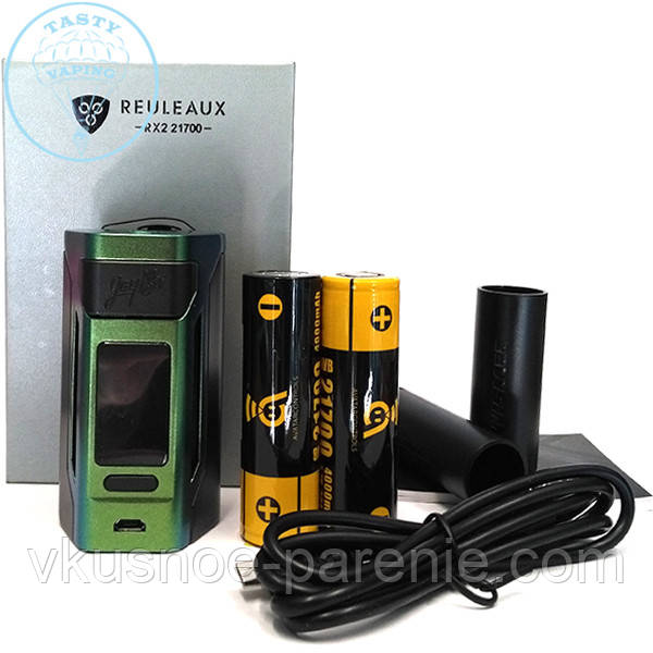 Бокс мод Wismec Reuleaux RX2 21700 (Акумулятори в комплекті) зелений оригінал