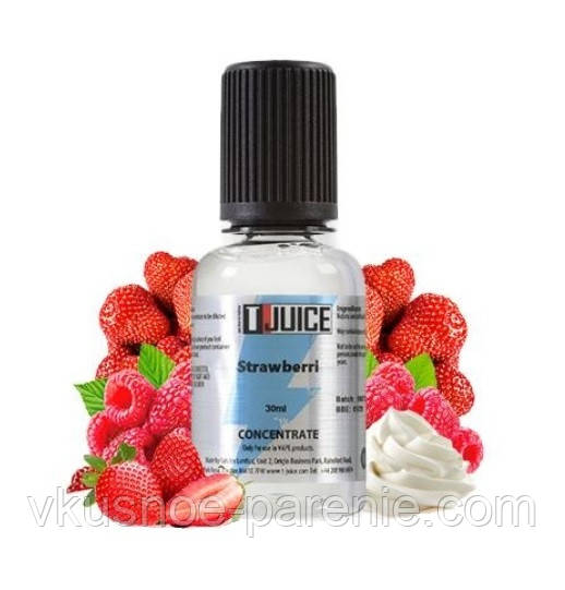 Ароматизатор T-juice Strawberri Concentrate 30 мл (Полуниця Малина Вершки)
