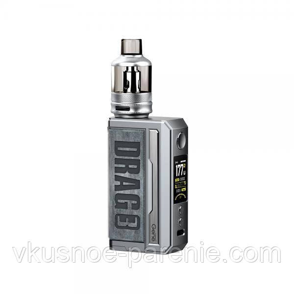 Voopoo DRAG 3 177W TC Kit with TPP Tank - електронна сигарета оригінал Smoky Grey