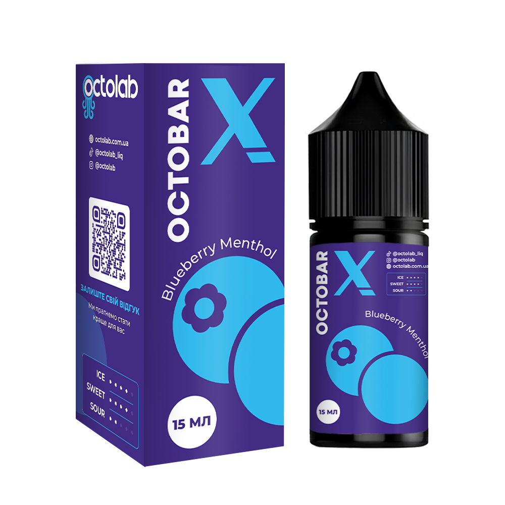 Комплект Octobar X 30 мл Blueberry Menthol (Чорниця ментол)