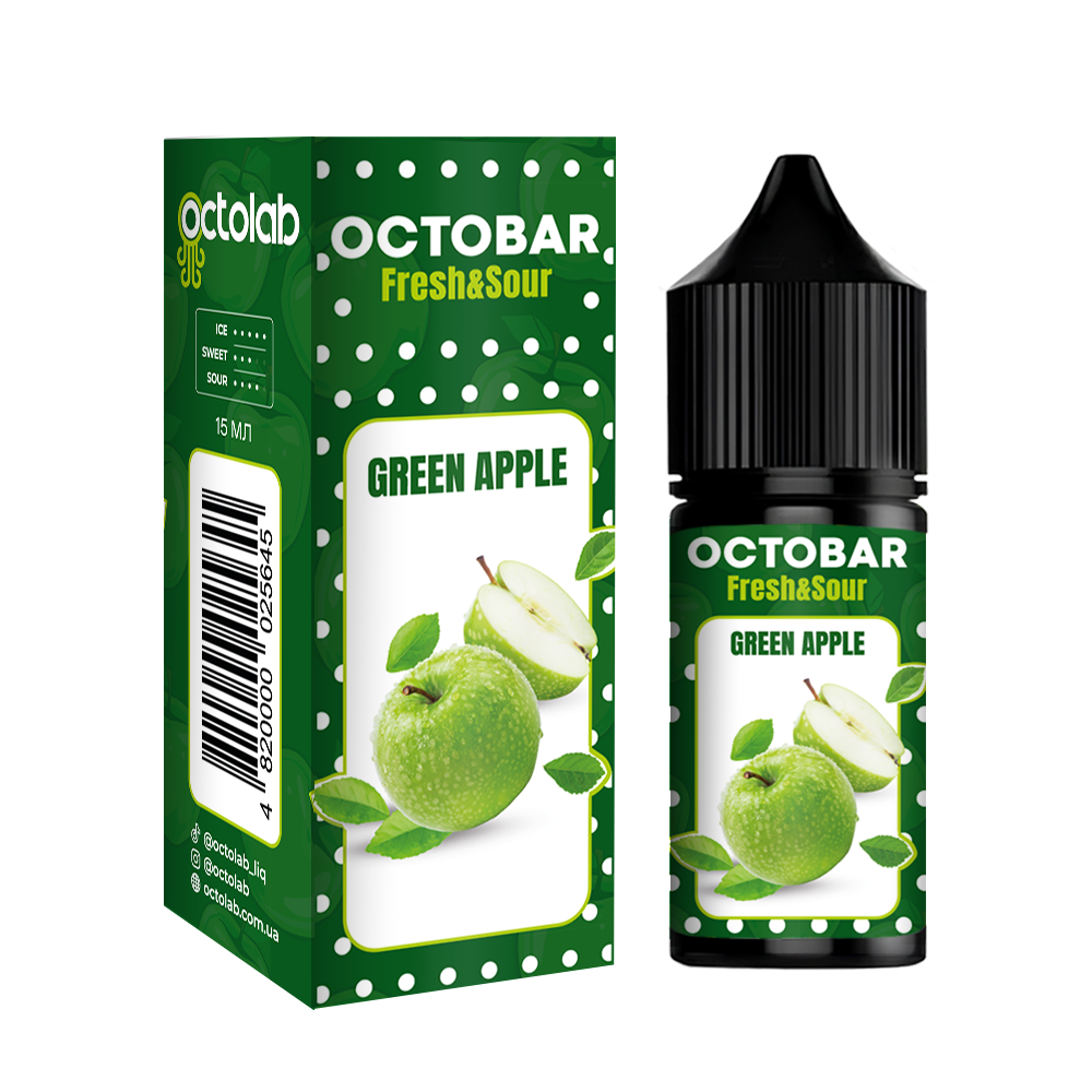 Комплект Octobar FRESH & SOUR 30 мл Green Apple (Зелене яблуко)