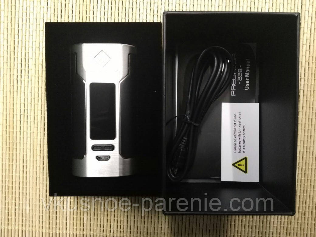 Бокс мод Wismec Predator 228 (оригінал) Сталевий із чорним